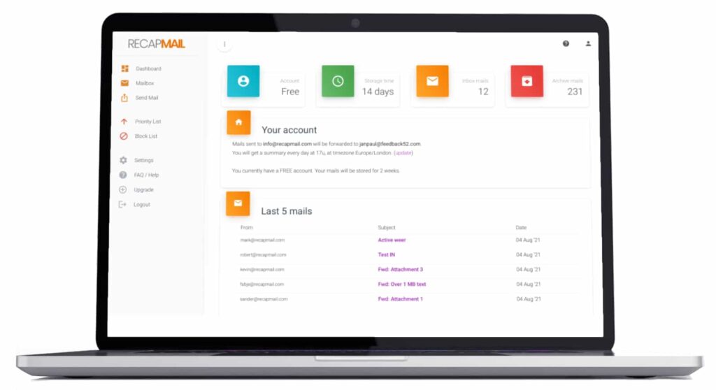 Recapmail. Rassemblez toutes vos newsletters dans un recapitulatif par mail 2