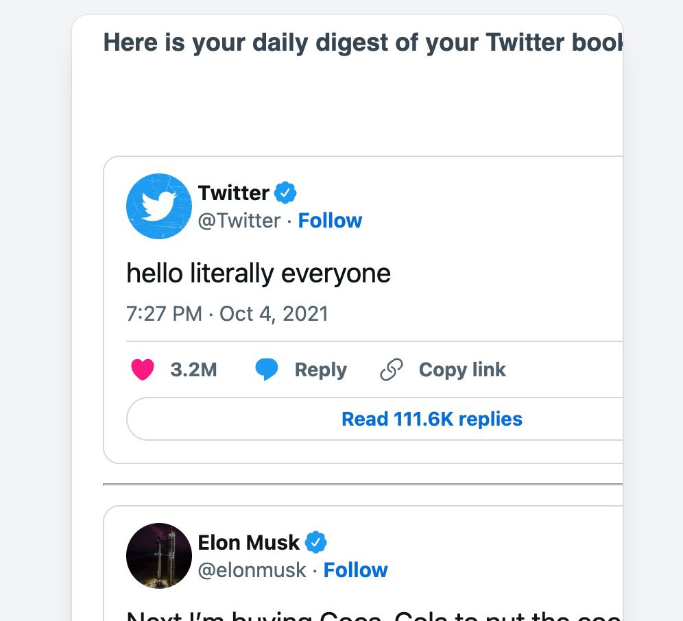 Tweets par mail