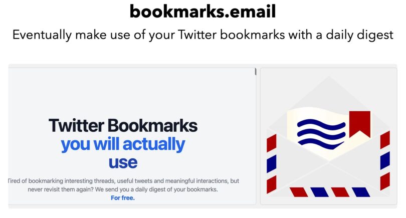 Bookmarks Email. Recevez vos tweets favoris par eMail 1