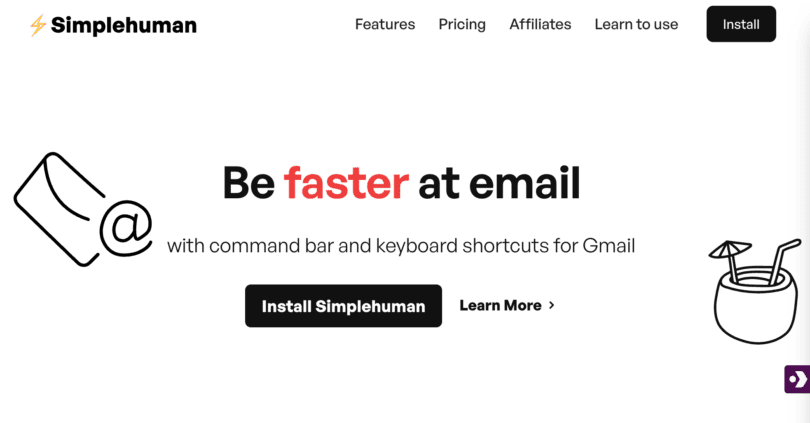 Site de SimpleHuman pour Gmail