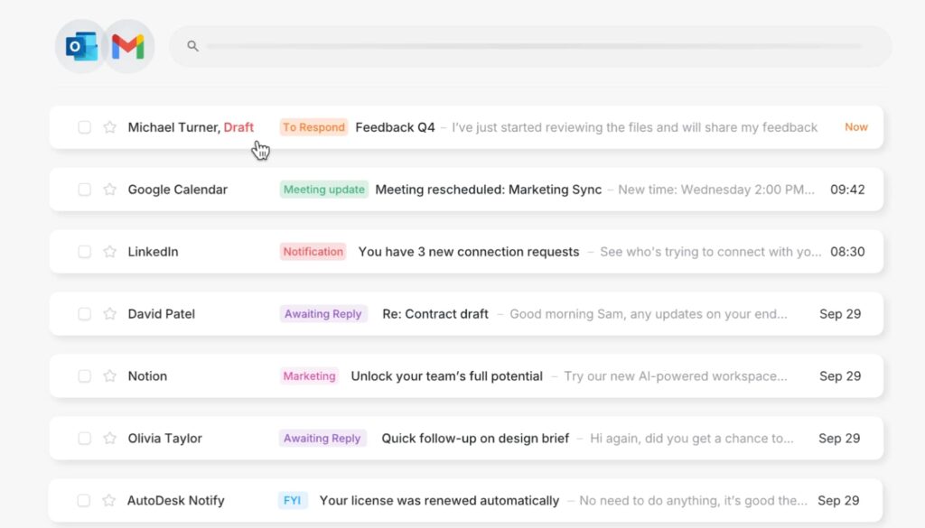 mails brouillons